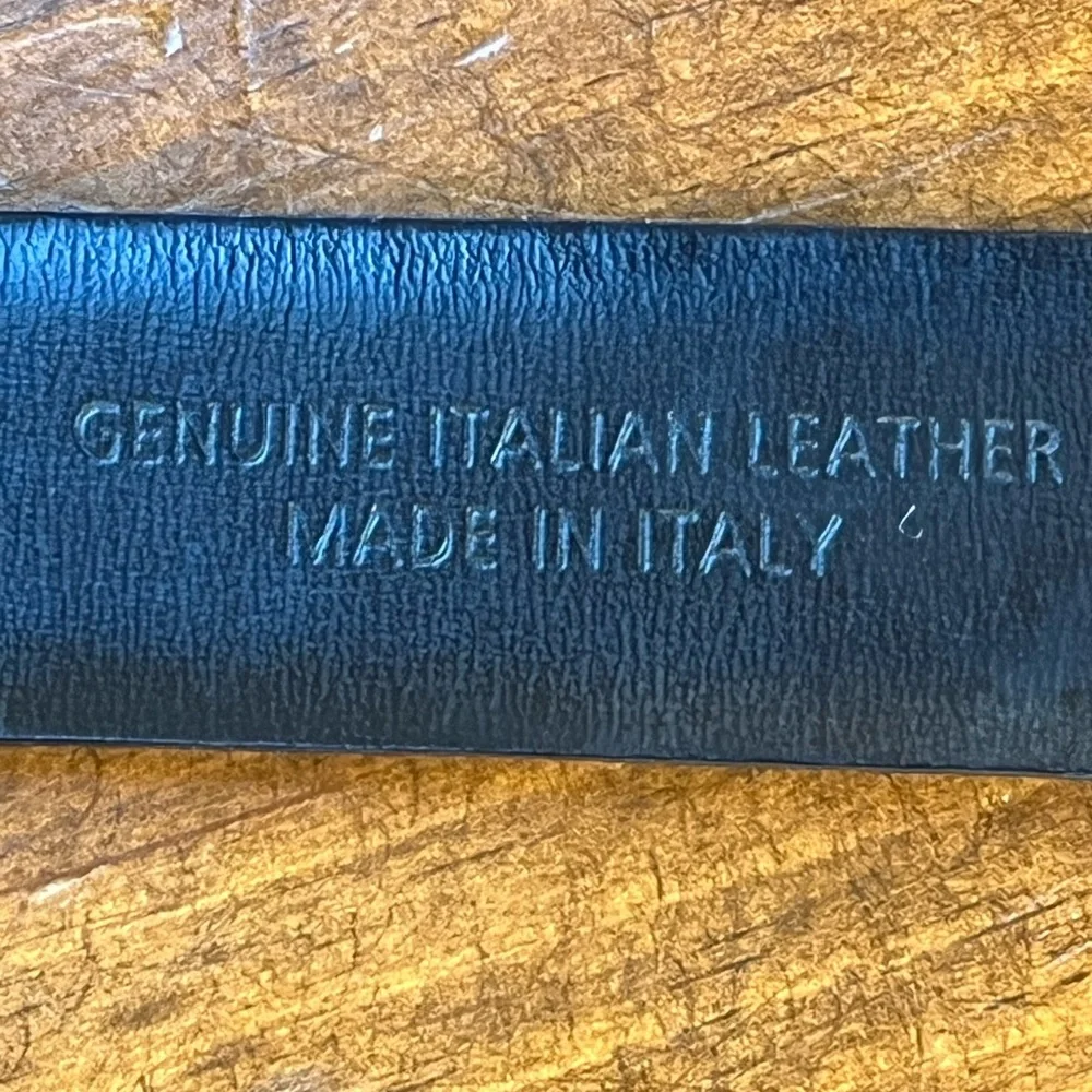 Eurometal Black Italian Leather Belt Sz 36/90